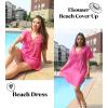 Ekouaer Swimsuit Cover Ups for Women Lace Crochet V-Neck Bikini Beach Coverups Dress for Swimwear Bathing Suit(00-hot Pink)