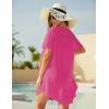 Ekouaer Swimsuit Cover Ups for Women Lace Crochet V-Neck Bikini Beach Coverups Dress for Swimwear Bathing Suit(00-hot Pink)