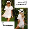 Ekouaer Swimsuit Cover Ups for Women Lace Crochet V-Neck Bikini Beach Coverups Dress for Swimwear Bathing Suit(00-white)