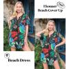 Ekouaer Swimsuit Cover Ups for Women Lace Crochet V-Neck Bikini Beach Coverups Dress for Swimwear Bathing Suit(01-black Leaf)