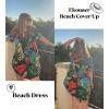 Ekouaer Swimsuit Cover Ups for Women Lace Crochet V-Neck Bikini Beach Coverups Dress for Swimwear Bathing Suit(01-black Leaf)