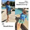 Ekouaer Swimsuit Cover Ups for Women Lace Crochet V-Neck Bikini Beach Coverups Dress for Swimwear Bathing Suit(03-blue Boho Print)