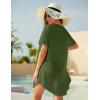 Ekouaer Swimsuit Cover Ups for Women Lace Crochet V-Neck Bikini Beach Coverups Dress for Swimwear Bathing Suit(Army Green)