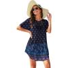 Ekouaer Swimsuit Cover Ups for Women Lace Crochet V-Neck Bikini Beach Coverups Dress for Swimwear Bathing Suit(Black Boho Print)