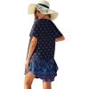 Ekouaer Swimsuit Cover Ups for Women Lace Crochet V-Neck Bikini Beach Coverups Dress for Swimwear Bathing Suit(Black Boho Print)