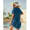 Ekouaer Swimsuit Cover Ups for Women Lace Crochet V-Neck Bikini Beach Coverups Dress for Swimwear Bathing Suit(Deep Blue)