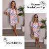 Ekouaer Swimsuit Cover Ups for Women Lace Crochet V-Neck Bikini Beach Coverups Dress for Swimwear Bathing Suit(Fantasy Vacation Multicolor)