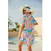 Ekouaer Swimsuit Cover Ups for Women Lace Crochet V-Neck Bikini Beach Coverups Dress for Swimwear Bathing Suit(Fantasy Vacation Multicolor)