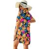 Ekouaer Swimsuit Cover Ups for Women Lace Crochet V-Neck Bikini Beach Coverups Dress for Swimwear Bathing Suit(Love Swirl Print)