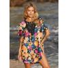 Ekouaer Swimsuit Cover Ups for Women Lace Crochet V-Neck Bikini Beach Coverups Dress for Swimwear Bathing Suit(Love Swirl Print)