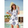 Ekouaer Swimsuit Cover Ups for Women Lace Crochet V-Neck Bikini Beach Coverups Dress for Swimwear Bathing Suit(Navy Mandala)