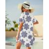 Ekouaer Swimsuit Cover Ups for Women Lace Crochet V-Neck Bikini Beach Coverups Dress for Swimwear Bathing Suit(Navy Mandala)