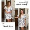 Ekouaer Swimsuit Cover Ups for Women Lace Crochet V-Neck Bikini Beach Coverups Dress for Swimwear Bathing Suit(Navy Mandala)