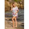 Ekouaer Swimsuit Cover Ups for Women Lace Crochet V-Neck Bikini Beach Coverups Dress for Swimwear Bathing Suit(Pastel Jungle)