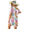 Ekouaer Swimsuit Cover Ups for Women Lace Crochet V-Neck Bikini Beach Coverups Dress for Swimwear Bathing Suit(Pastel Jungle)
