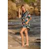 Ekouaer Swimsuit Cover Ups for Women Lace Crochet V-Neck Bikini Beach Coverups Dress for Swimwear Bathing Suit(Plumeria Print)