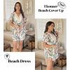 Ekouaer Swimsuit Cover Ups for Women Lace Crochet V-Neck Bikini Beach Coverups Dress for Swimwear Bathing Suit(Retro Tropics)