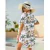 Ekouaer Swimsuit Cover Ups for Women Lace Crochet V-Neck Bikini Beach Coverups Dress for Swimwear Bathing Suit(White Leaf 2)