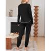 Ekouaer Women Pajama Sets 2 Piece Long Sleeves and Joggers Sleepwear Set Soft Pjs Lounge Set with Pockets(Black)