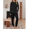 Ekouaer Women Pajama Sets 2 Piece Long Sleeves and Joggers Sleepwear Set Soft Pjs Lounge Set with Pockets(Black)
