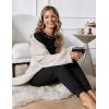 Ekouaer Women Pajama Sets 2 Piece Long Sleeves and Joggers Sleepwear Set Soft Pjs Lounge Set with Pockets(Black)