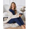 Ekouaer Women Pajama Sets 2 Piece Long Sleeves and Joggers Sleepwear Set Soft Pjs Lounge Set with Pockets(Blue Polka Dot)