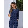 Ekouaer Women Pajama Sets 2 Piece Long Sleeves and Joggers Sleepwear Set Soft Pjs Lounge Set with Pockets(Blue Polka Dot)