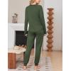 Ekouaer Women Pajama Sets 2 Piece Long Sleeves and Joggers Sleepwear Set Soft Pjs Lounge Set with Pockets(Dark Green)