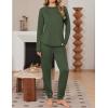 Ekouaer Women Pajama Sets 2 Piece Long Sleeves and Joggers Sleepwear Set Soft Pjs Lounge Set with Pockets(Dark Green)