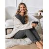 Ekouaer Women Pajama Sets 2 Piece Long Sleeves and Joggers Sleepwear Set Soft Pjs Lounge Set with Pockets(Dark Grey)
