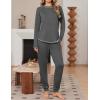 Ekouaer Women Pajama Sets 2 Piece Long Sleeves and Joggers Sleepwear Set Soft Pjs Lounge Set with Pockets(Dark Grey)