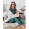 Ekouaer Women Pajama Sets 2 Piece Long Sleeves and Joggers Sleepwear Set Soft Pjs Lounge Set with Pockets(Green Leopard)