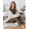 Ekouaer Women Pajama Sets 2 Piece Long Sleeves and Joggers Sleepwear Set Soft Pjs Lounge Set with Pockets(Leopard)