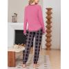 Ekouaer Women Pajama Sets 2 Piece Long Sleeves and Joggers Sleepwear Set Soft Pjs Lounge Set with Pockets(Pink Plaid)