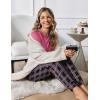 Ekouaer Women Pajama Sets 2 Piece Long Sleeves and Joggers Sleepwear Set Soft Pjs Lounge Set with Pockets(Pink Plaid)