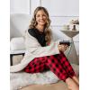 Ekouaer Women Pajama Sets 2 Piece Long Sleeves and Joggers Sleepwear Set Soft Pjs Lounge Set with Pockets(Red Plaid)