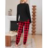 Ekouaer Women Pajama Sets 2 Piece Long Sleeves and Joggers Sleepwear Set Soft Pjs Lounge Set with Pockets(Red Plaid)