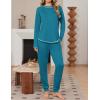 Ekouaer Women Pajama Sets 2 Piece Long Sleeves and Joggers Sleepwear Set Soft Pjs Lounge Set with Pockets(Teal)