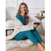 Ekouaer Women Pajama Sets 2 Piece Long Sleeves and Joggers Sleepwear Set Soft Pjs Lounge Set with Pockets(Teal)