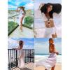 Ekouaer Women Sarong Swimsuit Coverups Chiffon Long Bikini Wraps Sheer Beach Bathing Suit Cover Up(1-white)