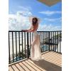 Ekouaer Women Sarong Swimsuit Coverups Chiffon Long Bikini Wraps Sheer Beach Bathing Suit Cover Up(1-white)
