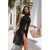Ekouaer Women Sarong Swimsuit Coverups Chiffon Long Bikini Wraps Sheer Beach Bathing Suit Cover Up(4-swiss Dot – Black)