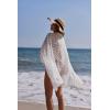 Ekouaer Women Sarong Swimsuit Coverups Chiffon Long Bikini Wraps Sheer Beach Bathing Suit Cover Up(5-swiss Dot – White)