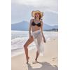 Ekouaer Women Sarong Swimsuit Coverups Chiffon Long Bikini Wraps Sheer Beach Bathing Suit Cover Up(5-swiss Dot – White)