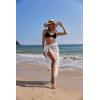 Ekouaer Women Sarong Swimsuit Coverups Chiffon Long Bikini Wraps Sheer Beach Bathing Suit Cover Up(5-swiss Dot – White)
