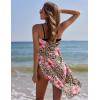 Ekouaer Women Sarong Swimsuit Coverups Chiffon Long Bikini Wraps Sheer Beach Bathing Suit Cover Up(A Leopard Pink Flower)