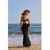 Ekouaer Women Sarong Swimsuit Coverups Chiffon Long Bikini Wraps Sheer Beach Bathing Suit Cover Up(Black)