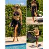 Ekouaer Women Sarong Swimsuit Coverups Chiffon Long Bikini Wraps Sheer Beach Bathing Suit Cover Up(Black)