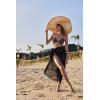 Ekouaer Women Sarong Swimsuit Coverups Chiffon Long Bikini Wraps Sheer Beach Bathing Suit Cover Up(Black)