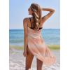 Ekouaer Women Sarong Swimsuit Coverups Chiffon Long Bikini Wraps Sheer Beach Bathing Suit Cover Up(Black/Brown Gradient)